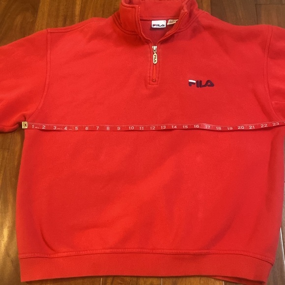 Fila Red Pullover Half Zip. Size Large. - Picture 5 of 6